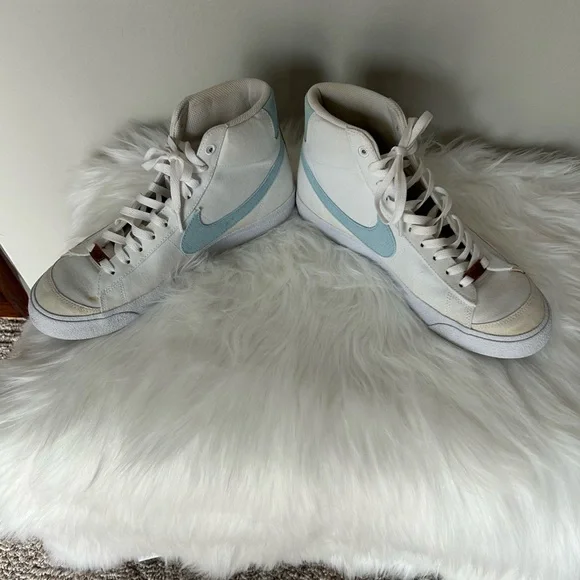 Nike Blazer Mid 77 Men’s White Indigo Sneakers Size 10 - Picture 4 of 8